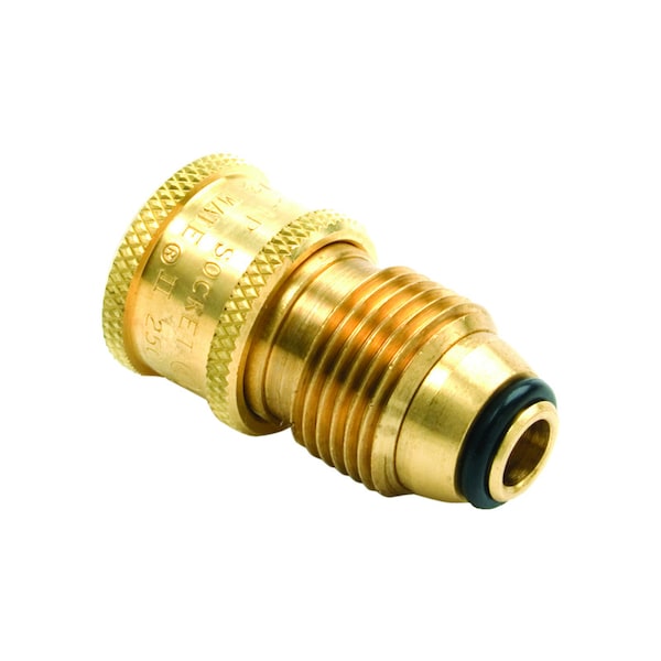 Mr. Heater Brass Quick Connect x Excess Flow Soft Nose P.O.L Propane Grill Adapter